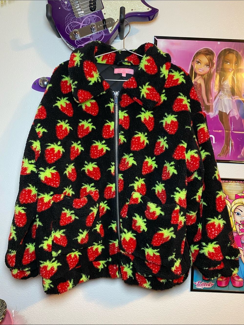 Dolls Kill X Strawberry Shortcake Oversized Teddy Jacket